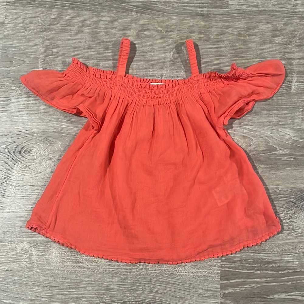 Old Navy Cold Shoulder Toddler Girls 4T Flowey Burnt Orange Top